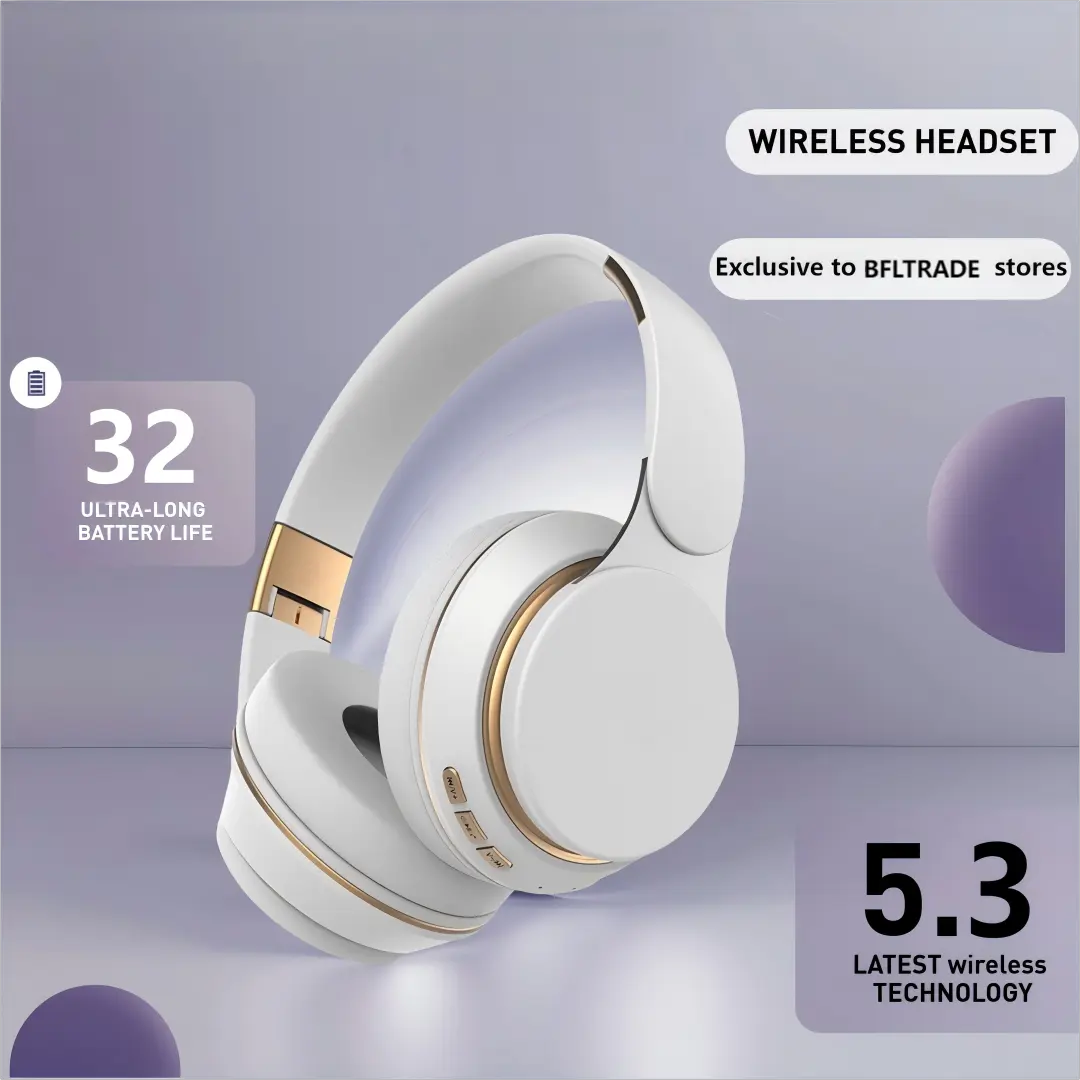 MAKUPARTIST Wireless Bluetooth Headphones, 32H Battery Life, Built-in Microphone, USB-C Charging, Sweat-Resistant Foldable High-Fidelity Bluetooth-Compatible Computer Headset for Phones, Laptops, Wireless Headphones tiktokshopbacktoschool