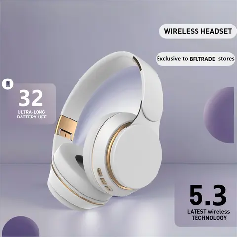 MAKUPARTIST Wireless Bluetooth Headphones, 32H Battery Life, Built-in Microphone, USB-C Charging, Sweat-Resistant Foldable High-Fidelity Bluetooth-Compatible Computer Headset for Phones, Laptops, Wireless Headphones tiktokshopbacktoschool