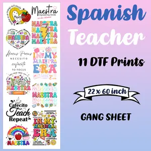 Spanish Bilingual Teacher DTF Bundle Sheet Ready To Press