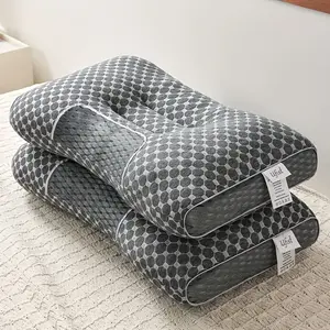 Purchase One And Receive Another at No Cost, Two Soft Woven Neck Massage Pillows for Couples - Featuring Adjustable Ergonomic, High-Quality Pillow Core, And a Removable Pillowcase for Enhanced Sleeping Comfort Color: Gray-2pcs