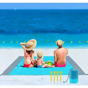 Beach Blanket, Sandproof Beach Mat Large 4-7 Persons, Waterproof Picnic Storage Bag (83"x78")