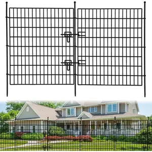 15 Panels Garden Fence, 32 in(h) x 36 ft(l) No Dig Decorative Fence for Outdoor, Yard, Patio, Animal Barrier Rustproof Metal Wire Panel