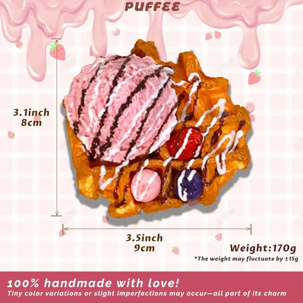 Ice Cream Waffle Food-grade Silicone Squishy Toy, Creamy Soft Adhesive Toy, Taba Squishy, Happy Game Pinching Toy, Slow Rebound