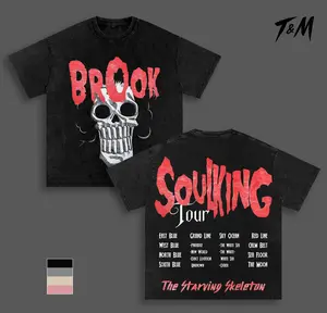 Soul King Brook One Piece Shirt, Skeleton Musician Anime Graphic Tee, Soul King Tour Afro Skull Pirate Design, Vintage Washed Oversize Streetwear, Unisex Rockstar Anime Tee, Gift For One Piece Fans
