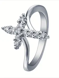 Fine Cross Ring ,Women's Jewelry Gift Set, Valentine's Day & Christmas Gifts, Perfect for Bridesmaids, Engagement Rings, Wedding Accessories