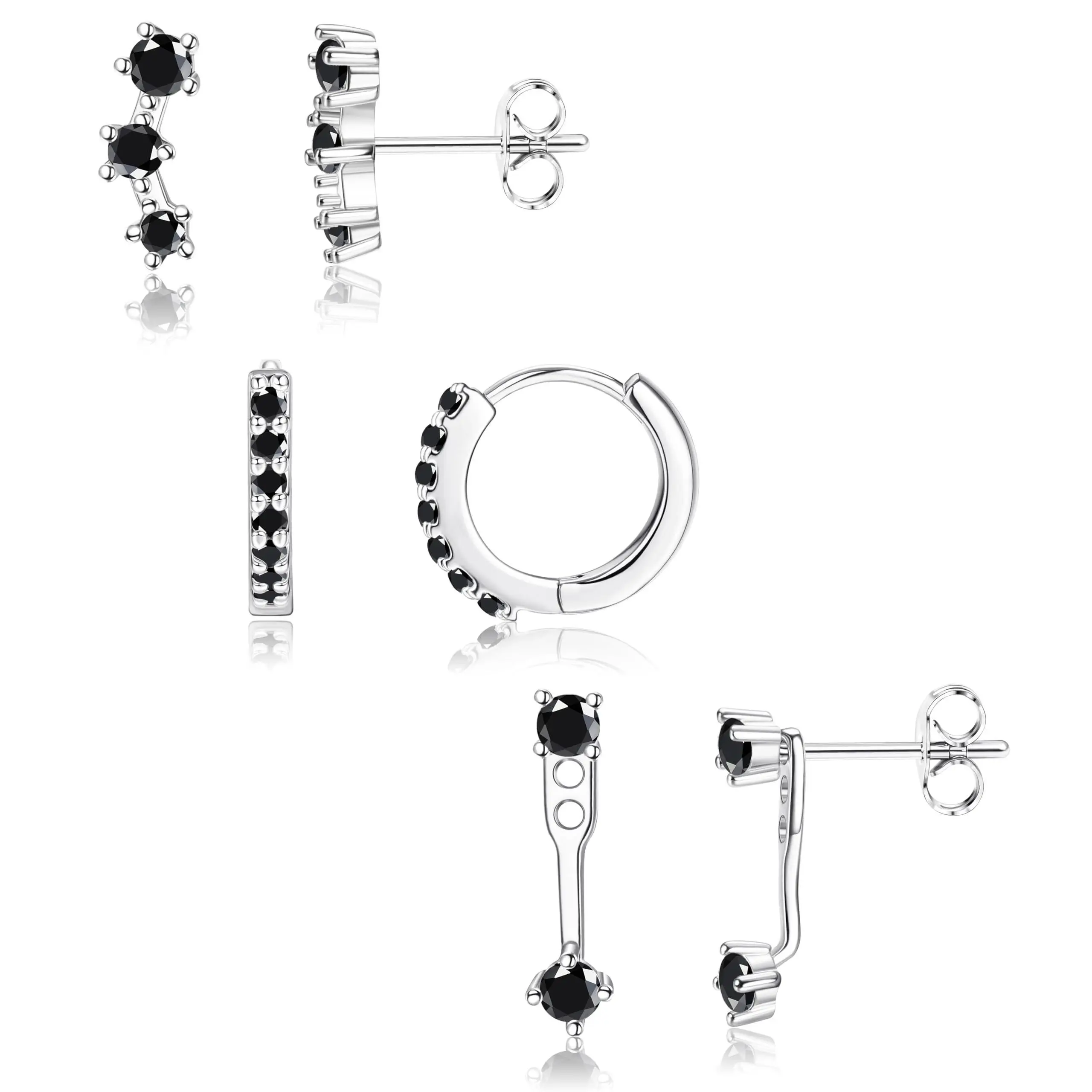 Silver,Black CZ