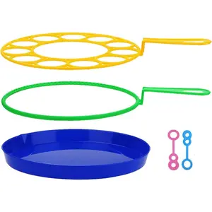 Big Bubble Wands Set: Large Giant Bubble Maker with Tray Bubble Sticks for Kids Outdoor Play