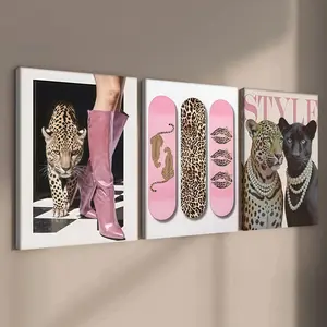 3-count wooden frame canvas, high-end atmosphere bedroom and store decoration posters, perfect living room and bedroom decoration, fashionable and modern cool design family posters, corridor wall art, waterproof, art, Hanging Wall Art, Home Decor Products