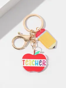 2026 Graduation Season Pencil Keychain Teacher’s Day Gift Keychain Apple Keychain “TEACHER” English Pendant
