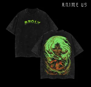 BROLY DBZ Retro Vintage Unisex Oversize Anime Manga Acid Washed Lightweight Cotton T-shirt, Anime Merch, Gift For Anime Fan, Weeaboo.
