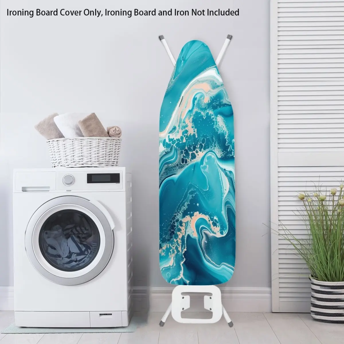 Marble Print Ironing Cover, Durable Heat-Resistant Stain-Resistant Pad for Standard-Size Ironing Boards, Home & Dorm Essential Laundry Accessory cotton