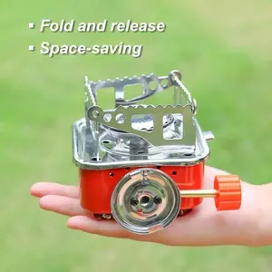 Ultralight Stainless Steel Camping Stove - Windproof Foldable Design With Flame Control & Non-Slip Legs, Compact Outdoor Cooker For Survival Trekking Hiking Backpacking Picnics Emergenc