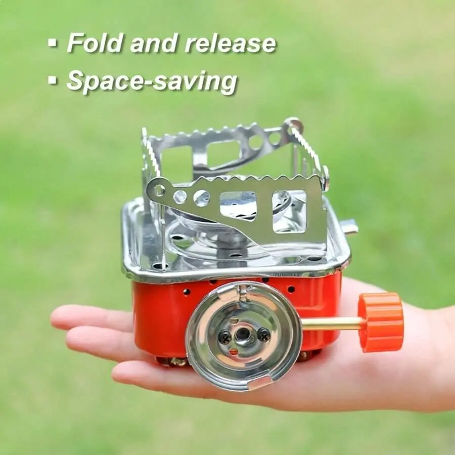 Ultralight Stainless Steel Camping Stove - Windproof Foldable Design With Flame Control & Non-Slip Legs, Compact Outdoor Cooker For Survival Trekking Hiking Backpacking Picnics Emergenc