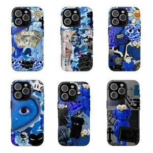 Blue Kaws Themed Phone Case Premium Matte Texture, Protection, Shockproof, Anti-Drop, Anti-Fingerprint For IPhone 17-12, Pro Max, Pro Plus, and Samsung S25-22 Protection Safety