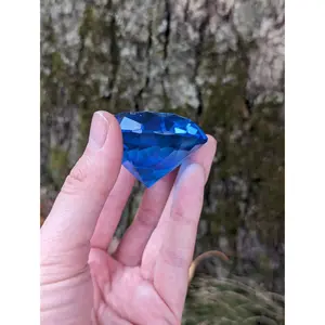 Sapphire Blue Resin Gem Faux Emerald Video Gamer Gift 1990's Nostalgia Pirate Treasure Faux Crystal Movie Prop Gem Handmade Resin Gem
