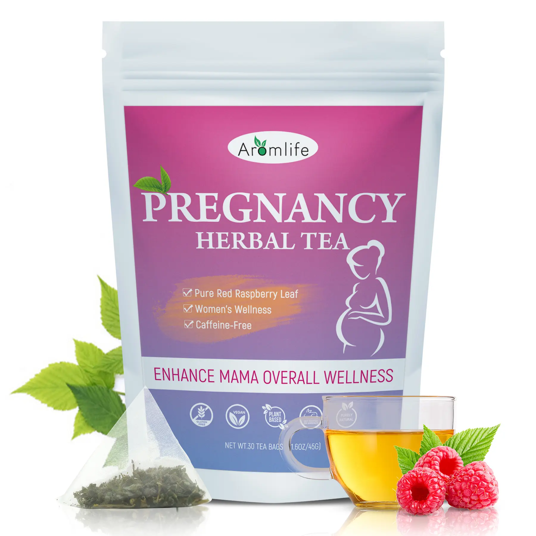 Aromlife Natural Herbal Balance Tea for Feminine, Organic Balance Tea for Women Fast with Red Raspberry Leaf, 30 Teabags Loose Leaf Tea Caffeine-Free, Sugar Free