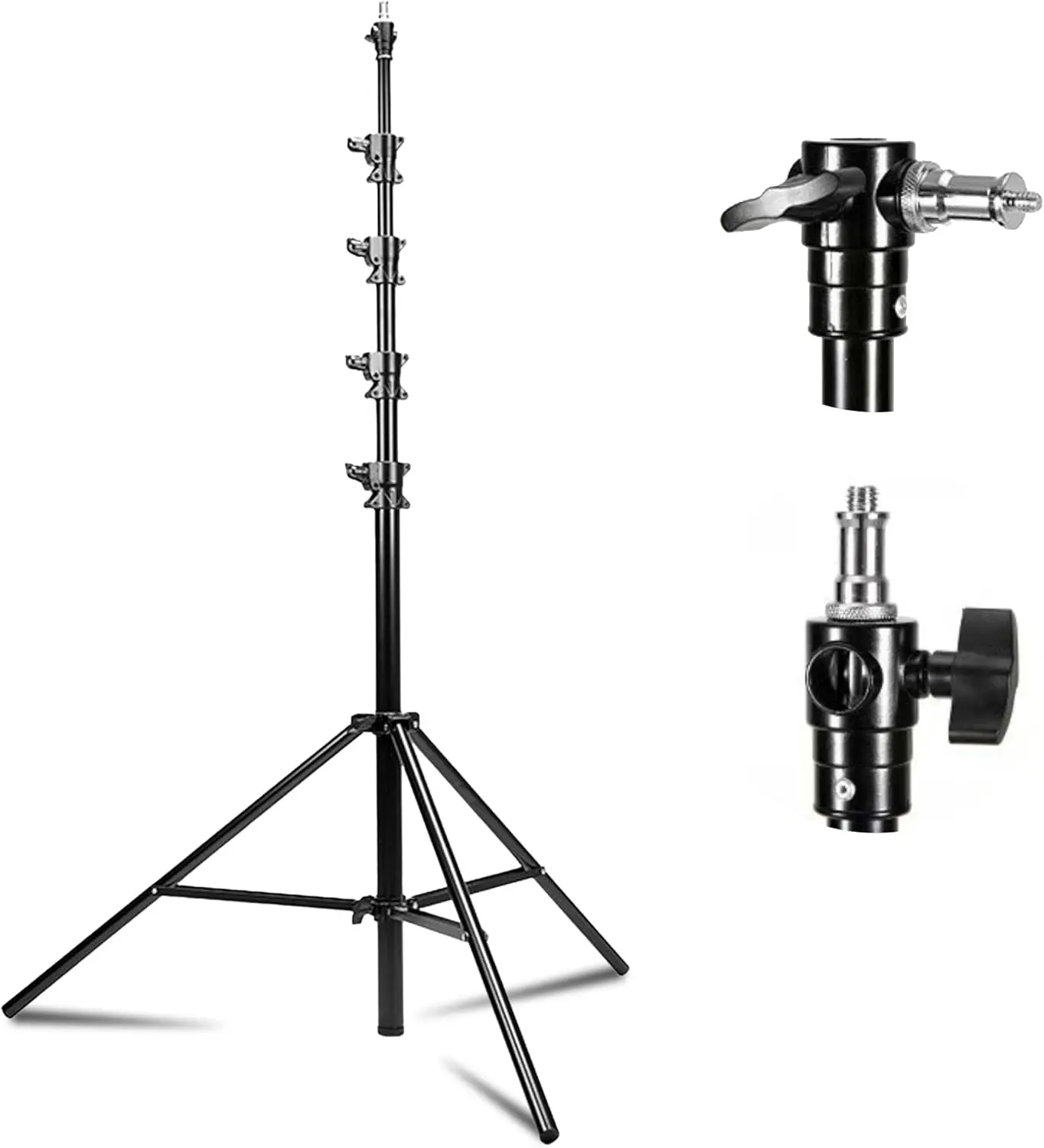 Heavy Duty Light Stand Tripod - 15.7ft Air Cushioned  Alloy Lighting Stand with Tripod, 2 Sandbags & 1/4"-3/8" Adapter, 9.46lb Load for Studio/Indoor/Outdoor Video Photography