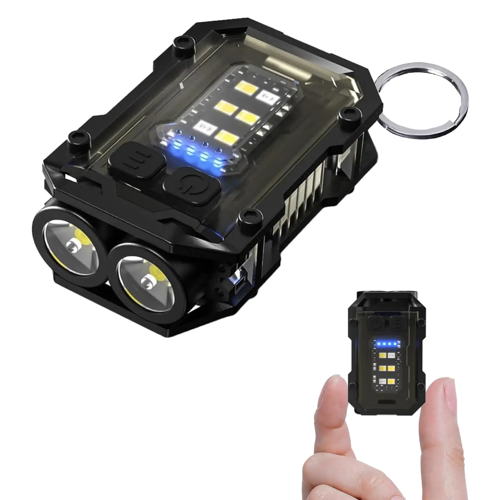 Rechargeable Mini Edc Keychain Flashlight, Compact Pocket COB Light, Portable Camping Light, LED Flashlight, USB-C Charging, Ideal for Night Work, Running, Hiking, Camping