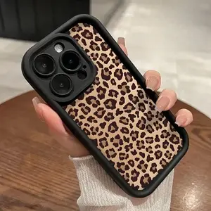 Leopard Print Case for IPhone 17 Pro Max 16 Plus 15 14 13 12 11 Air E Shockproof Non Slip Military-Grade Protection Silicone Cover