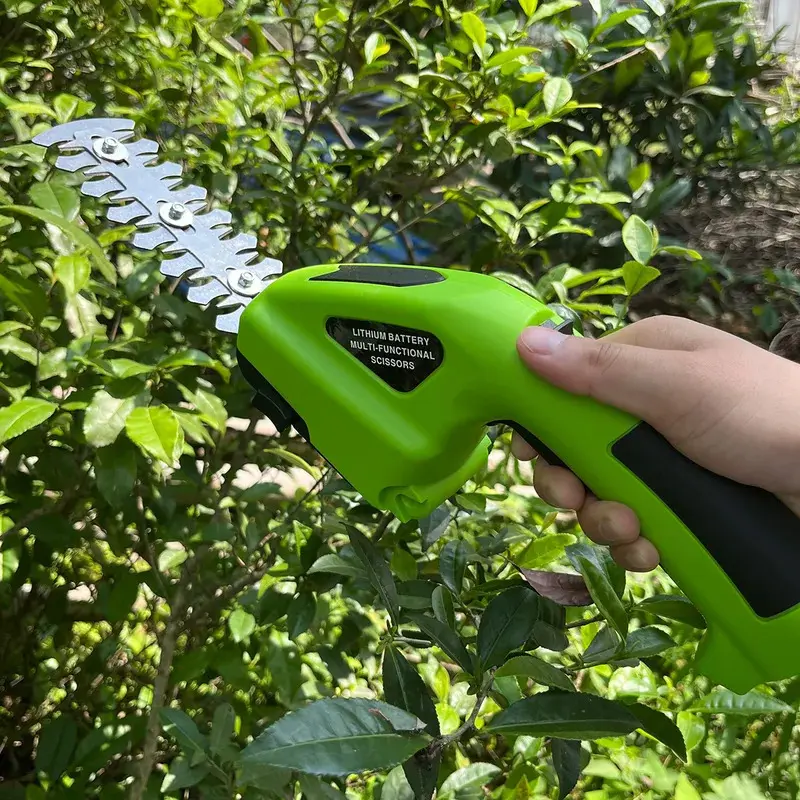 Electric Hedge Trimmer 2-in-1 Cutting Rechargeable Powered Garden Shears Grass Cutter Lightweight One-Hand Hedge Clipper for Landscaping Cordless Hedge Trimmer