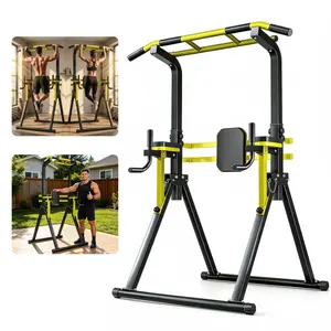 [Fahuac] Power Tower 440LB Capacity - 10-Level Adjustable Height, Dip Station, for Home Gym., Strength Training, Powder Coating