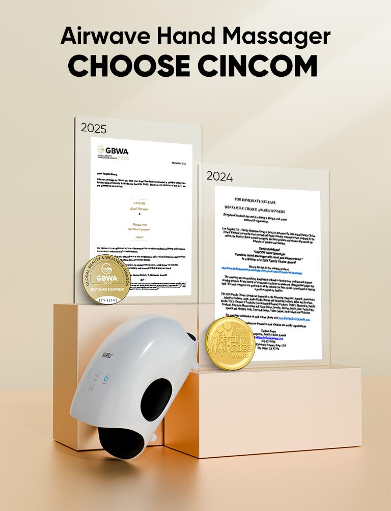CINCOM Portable Hand Massager with Comfort Heat - Cordless, Adjustable Settings, Auto-Off, White, Black, Pink, Blue, Perfect Gift for Families, Men & Women - Ideal for Black Friday, Thanksgiving, Christmas, Birthdays & More,summerwins Lymphatic Drainage R