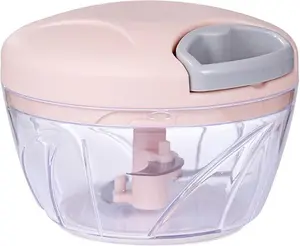 500ml Manual Food Chopper – Hand-Pull String Vegetable & Meat Chopper for Garlic, Onions, Nuts & Herbs (Pink)