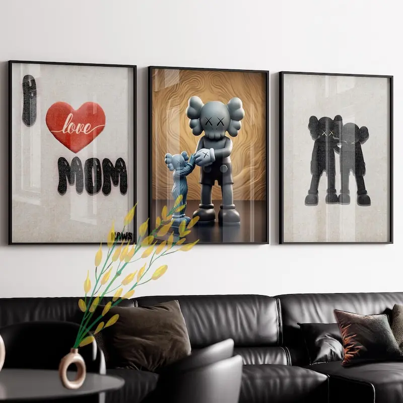 Mother's day i love momset of 3Printable  Graffiti Poster Toys Prints 108th.