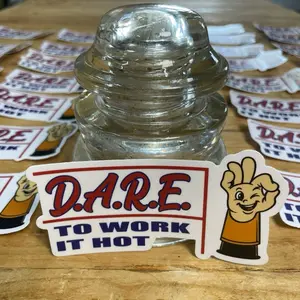 Lineman Sticker | Work It Hot | Hard Hat & Tool Box Stickers | Blue Collar Linemen | Bucket Truck Stickers | High Voltage Thrift