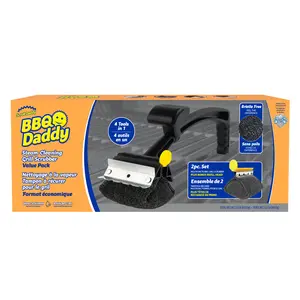 BBQ Daddy Bristleless BBQ Grill Cleaning Bundle with Grill Cleaner and BBQ Replacement Head