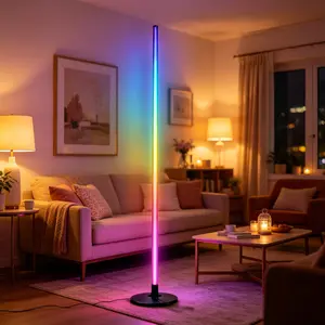 Smart Rgb Corner Floor Lamp 16 Million Color Music Sync Changing Led Corner Lamp With Remote & App Control,Mothersdaygift