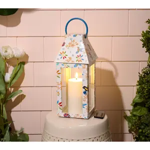Temp-tations Seasonal 15.75" Metal Lantern with LED Candle