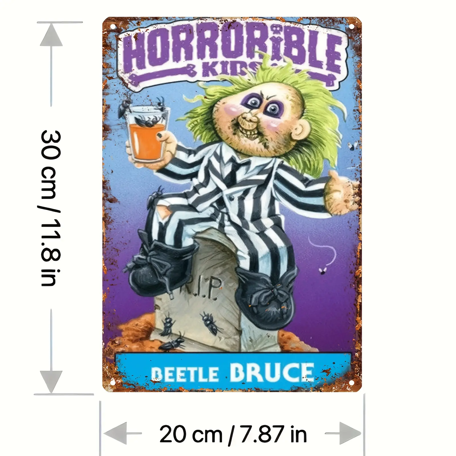 Scary Bruce beetle, metal tin sign (8 X12 20cm x 30cm) vintage metal tin sign, Room metal tin sign, outdoor Funny vintage sign, outdoor tin sign, home decor sign, sign, bar home decor, decorative sign, farmhouse sign