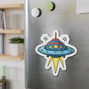 UFO Die-Cut Magnet, Car, Refrigerator, Laptop Magnet, Fridge, Alien, UFO Magnet, Home Decor, Office, Decoration, UFO Fan Gifts
