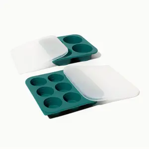 Anyday Silicone Freezer Tray - 100% Plastic-Free - Handy Freezer Trays for Meal Prep - Freeze Pop Out & Reheat - Eco-Friendly & Sturdy Design - Compact Portable & Microwave Safe