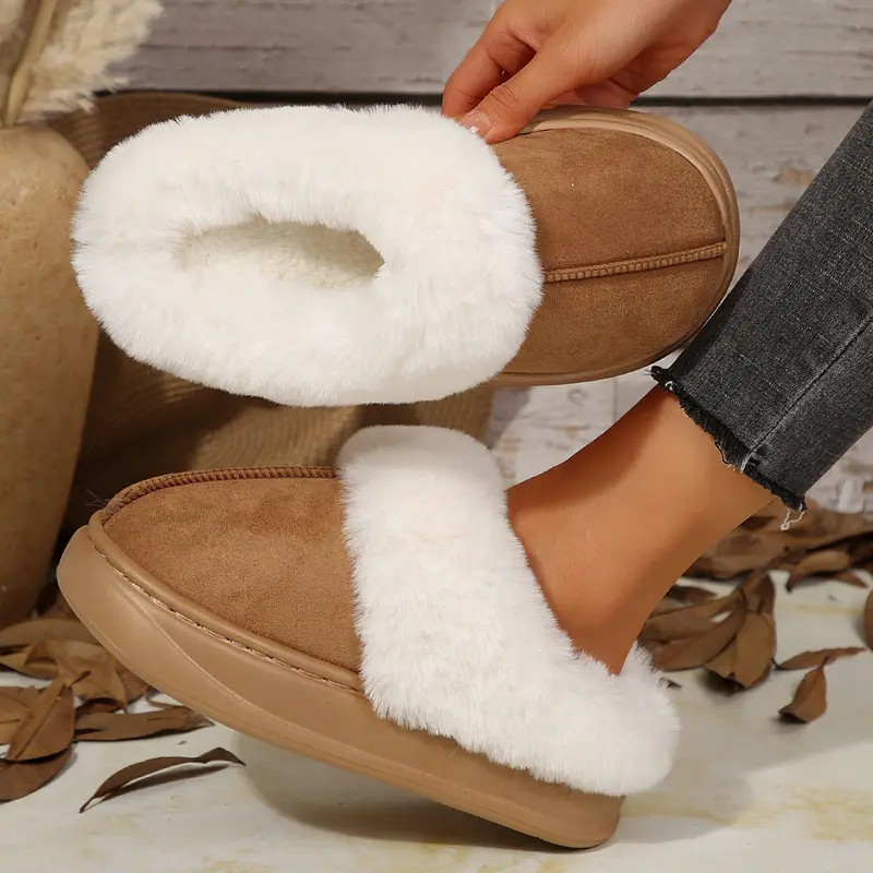 Women's Slipper Boots with Soft Sheepskin Insole, Memory For Lining and Rubber Soles - Indoor/Outdoor Snow House Slippers