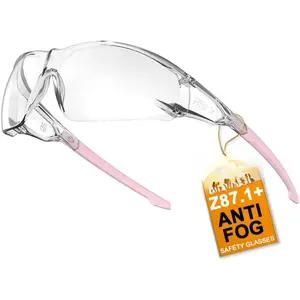 ANSI Z87.1 Anti-Fog Wrap-Around Clear Safety Glasses, Pickleball lab chemistry goggles with Scratch Resistant