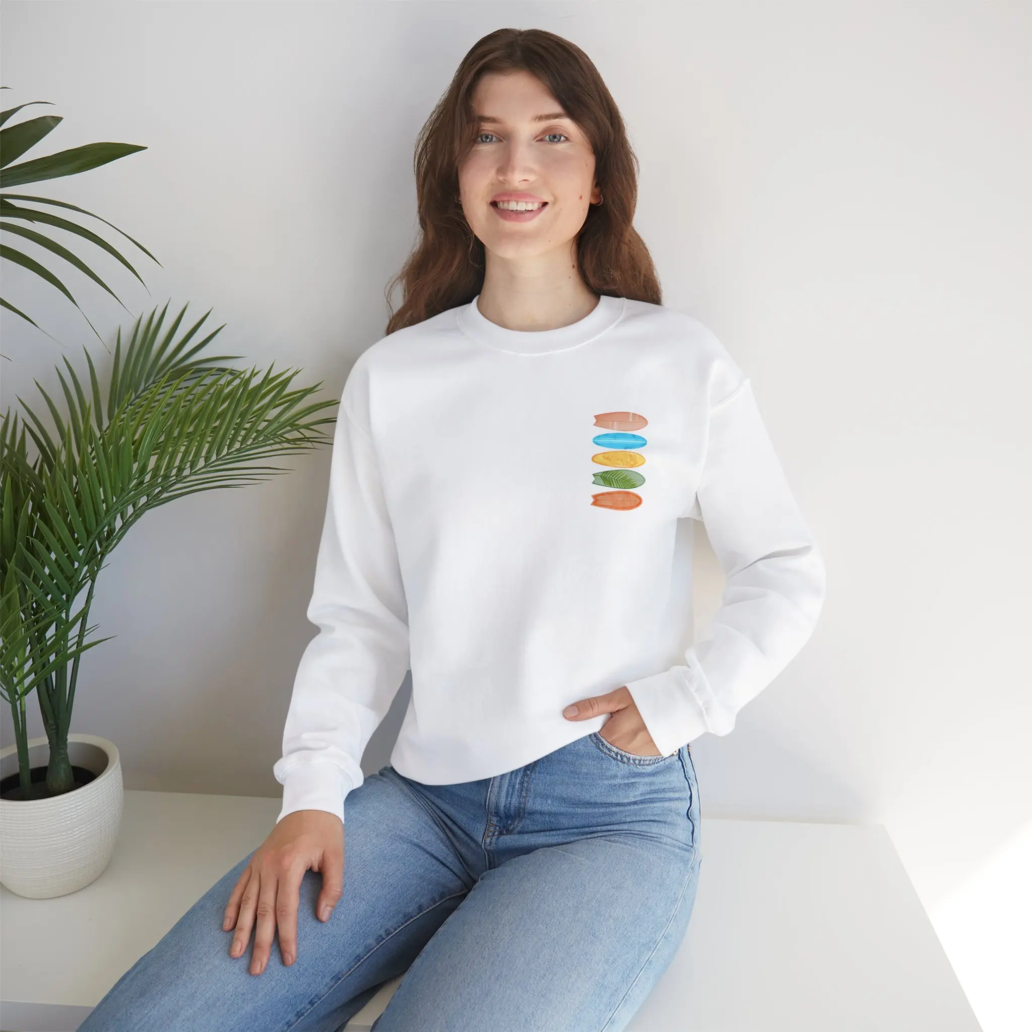 Surfboard Unisex Heavy Blend Crewneck Sweatshirt