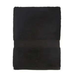 Mainstays Basic Solid Bath Towel, Rich Black - 100% Cotton, Oeko-Tex Standard 100 Certified Hand Linen