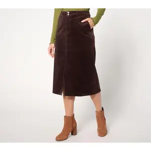 Me by Jennie Garth Petite Colette Corduroy Midi Skirt