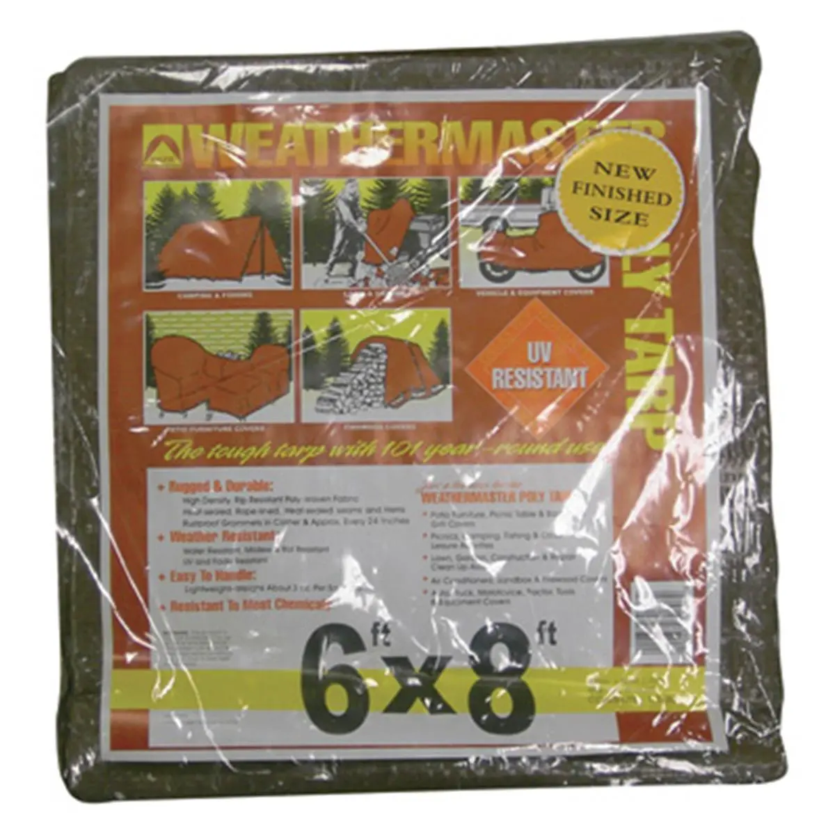 Dize Brown Polyethylene Tarp - 6x8 ft, 1 lbs (2.8oz Unit Reference), Wear-Resistant, Windproof, UV-Resistant, Rust Grommets, Easy to Handle, Model BT0608, Rugged Outdoor Tent Accessory (Sports & Outdoor Camping & Hiking Gear), Rugged Outdoor Tent Accessor