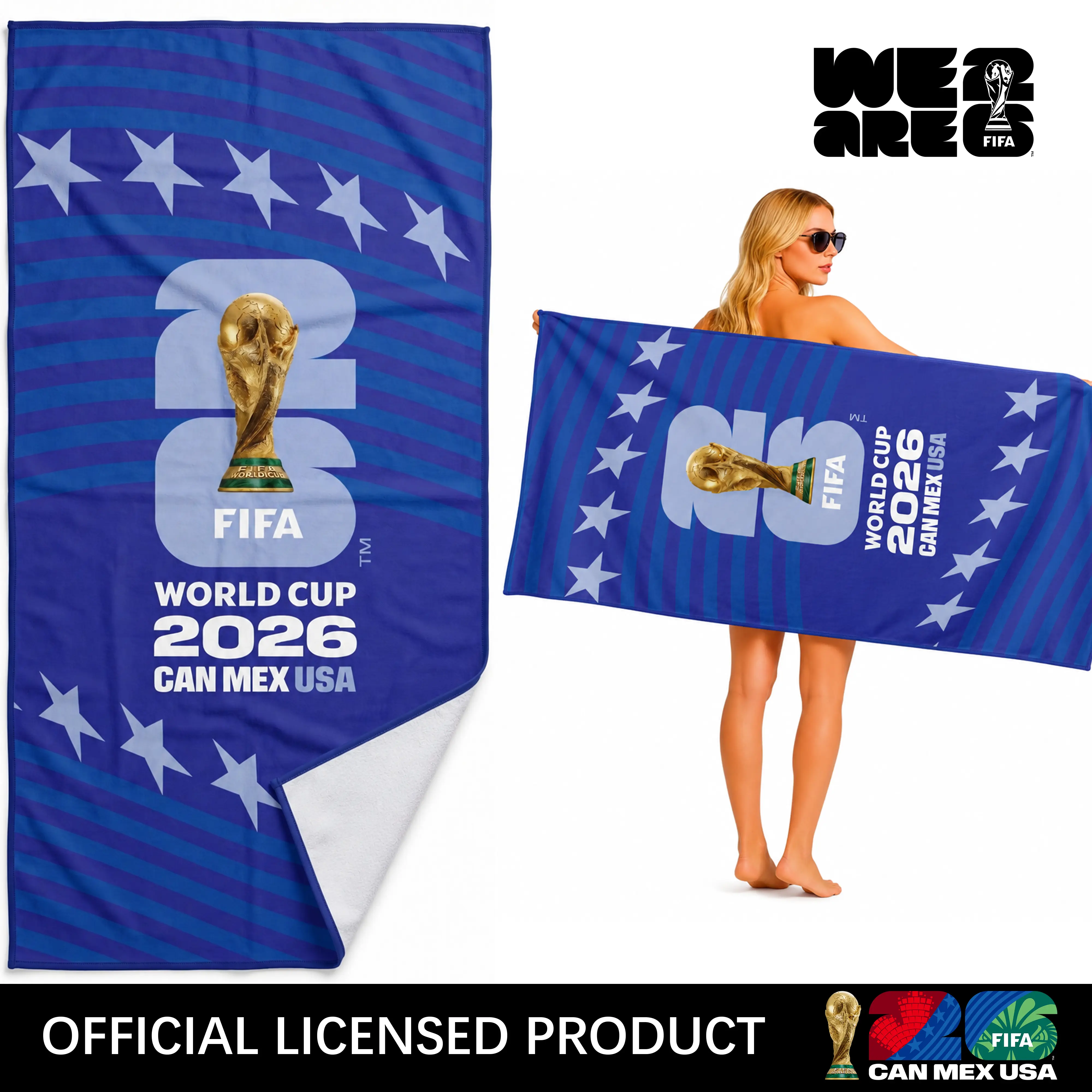 FIFA Official Licensed Design Microfiber Beach Towel, Lightweight & Soft 400 GSM Fabric for Outdoor Enthusiasts, Quick Dry for Pool & Travel, 71x35 in, Microfiber Towels, Design Beach Towel