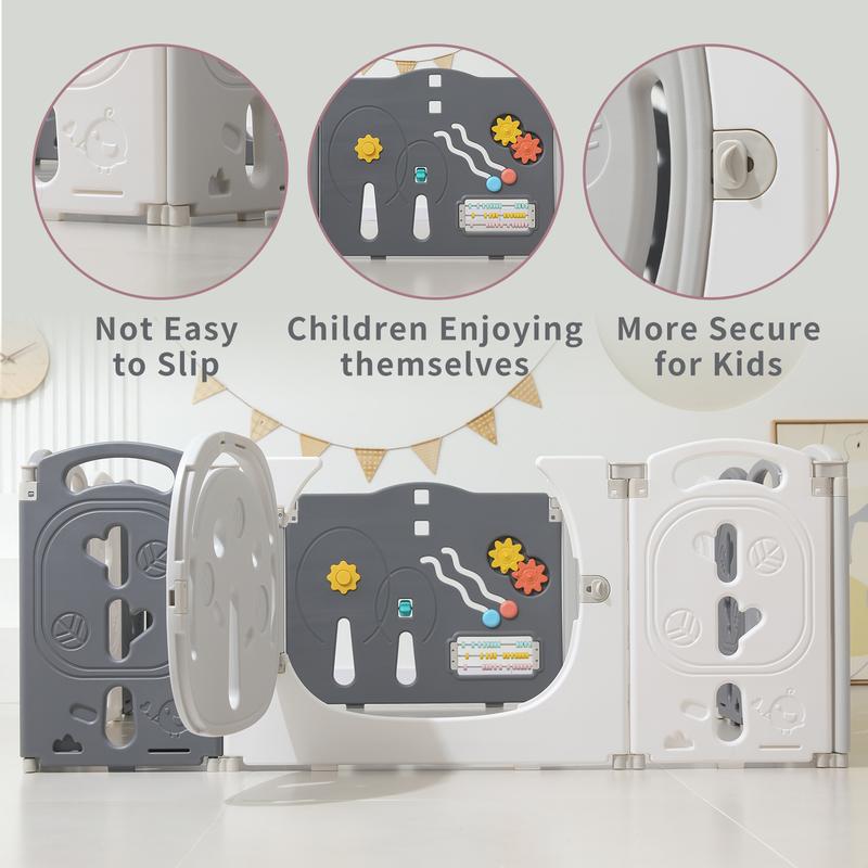 Baby Playpen - Foldable Toddler Play Area with Safety Gates, Portable Design for Indoor & Outdoor Use, Includes 14 Panels for Kids Activity Centre