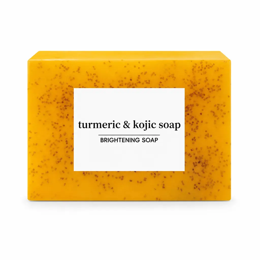 Lemon Turmeric Kojic Soap, Natural Exfoliating Handmade Soap for Face & Body Cleansing, Hydrating & Skin Nourishing Care