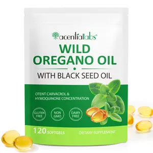 Acentiallabs Oil of Oregano Softgels - 6,000mg Wild Oregano Oil with Black Seed Oil, Natural Immune Support* Supplement, 120 Vegan Capsules, Respiratory Wellness, TikTok Viral Herbal Remedy