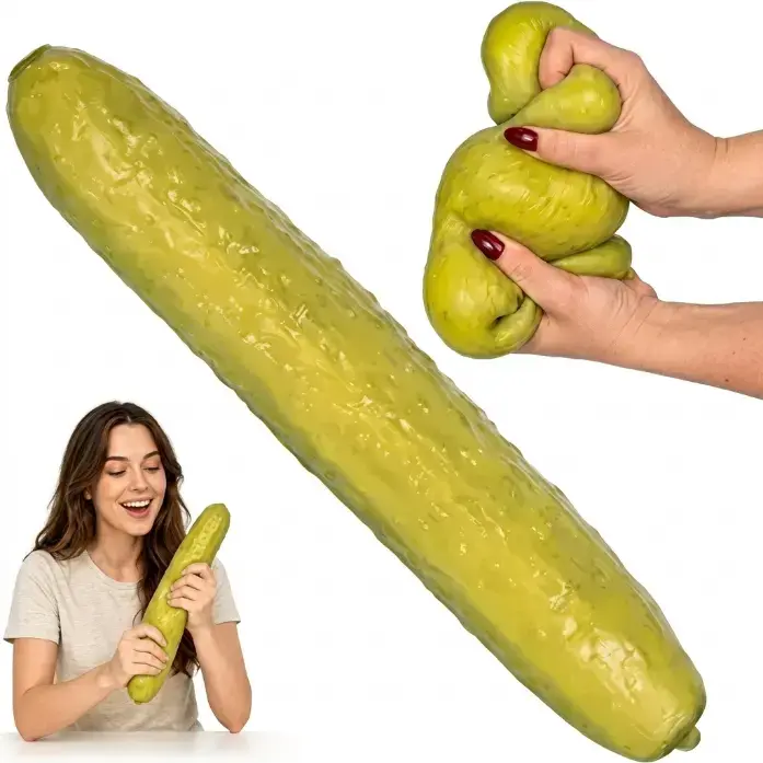 "Emotional Support Pickle"  Giant Realistic Cucumber Squishy | The Ultimate Stress Relief Fidget Toy for Work & School