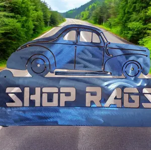 Custom made 14ga plasma cut shop rag holder