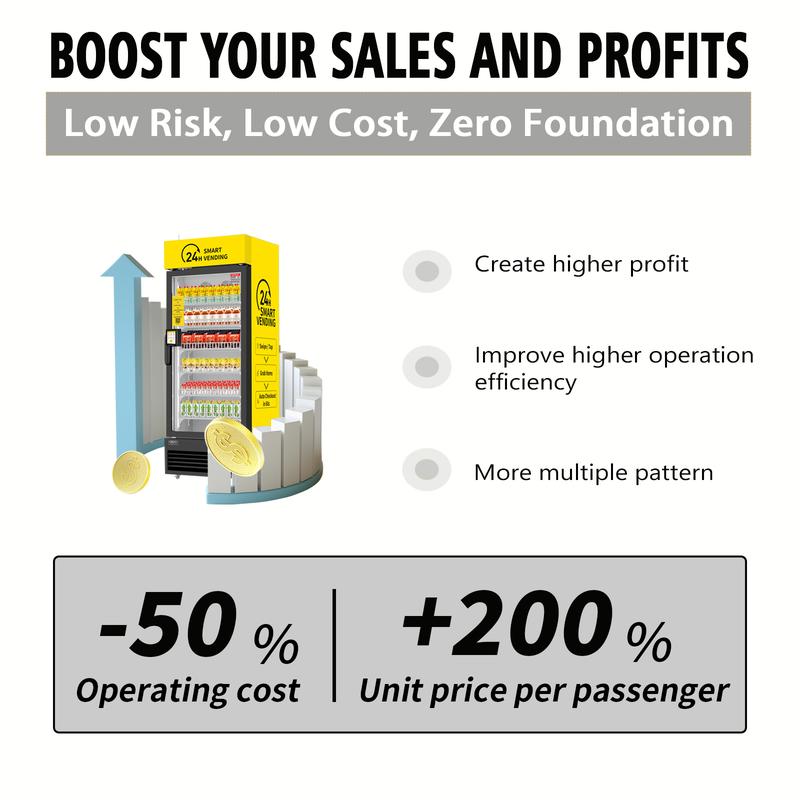Vending Machine，HAHA Vending DC-542D Combo Vending Machine,Smart Refrigerated Beverage Vending Machine with Touch Card Reader