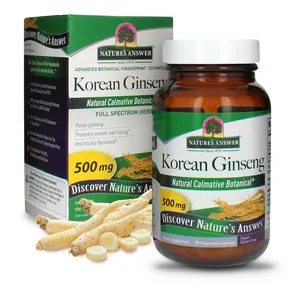 Nature's Answer Korean Ginseng 500mg 50-Capsules | Supports Focus & Memory | Vegan, Gluten-Free, Non-GMO & Kosher Certified | Single Count