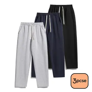 Men’s regular-fit solid-color sweatpants with a drawstring waist, all-season casual design, comfortable and breathable, fleece-lined interior, ideal for holiday parties, suitable for everyday wear and sports.